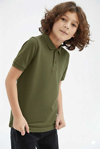 ZACHARIUZ Polo pentru copii unisex School basic Dark Khaki tricou