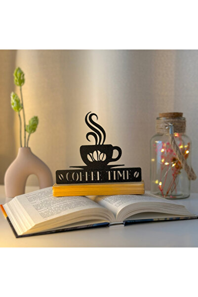 OEM Decoratiune "Sacred Coffee Time" cu baza din lemn natural, 16 cm, negru, ...