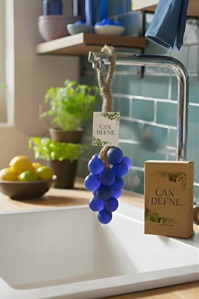 Can Defne Üzüm Şeklinde El Yapımı Doğal Sabun – Aromatik Kokulu Dekoratif Banyo Sabunu (Mavi)