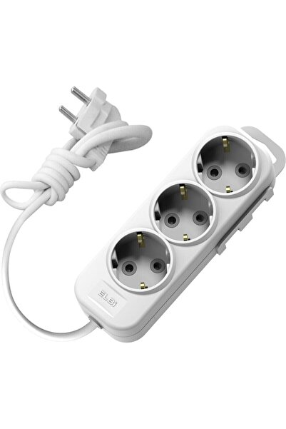 ELBİ Myra 3'lü 2 Metre Çoçuk Korumalı Topraklı Grup Priz Kablolu