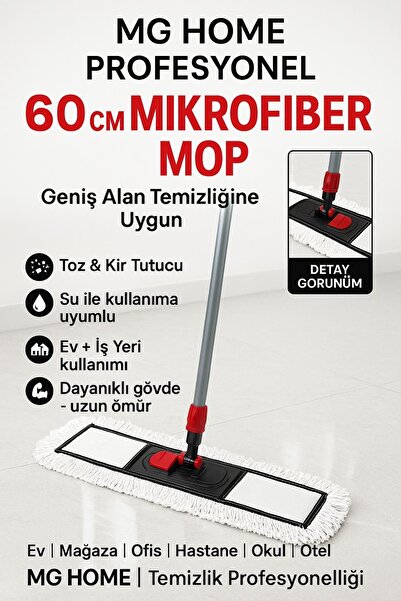 VENON ⚠️%100 PAMUK 1 Takım 60 CM Set Palet+Sopa+Mop Nemli Mop Nemli Kurulama ...