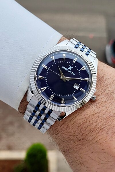 Daniel Klein Silver Lacivert Renk 24 Ay Garantili 41 mm Erkek Kol Saati