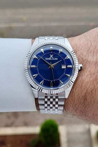 Daniel Klein Kadranı Lacivert Kordonu Metalik Renk 2 Yıl Garantili 41 mm Erke...