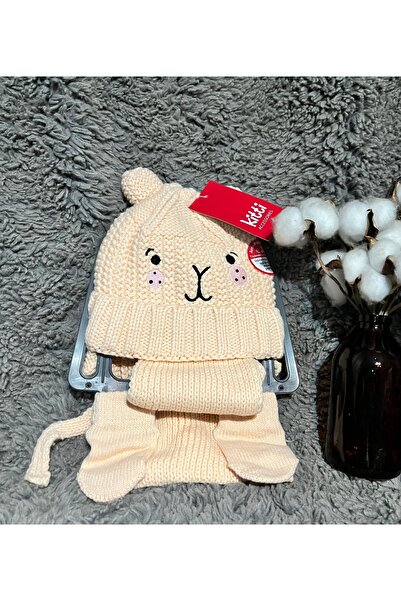 Kitti ÇOCUK ATKI BERE ŞAPKA ELDİVEN TAKIM