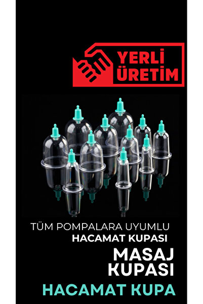 HACAMATSEPETİ 100 Adet Hacamat Kupası 80 Adet 6 Numara 20 Adet 2 Numara Hacamat Kupası, Büyük Pompa