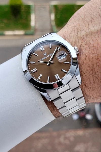 Daniel Klein Kadranı Kahverengi Kordonu Gümüş Renk 5 ATM Hediye Paketli 42 mm...