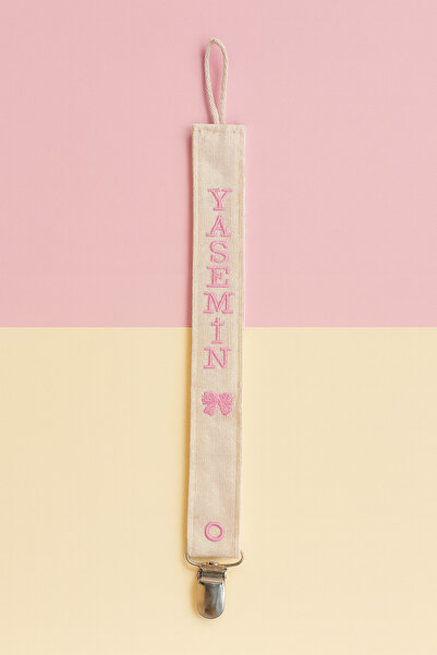 MinnieBee Krem İsimli Bebek Emzik Askısı