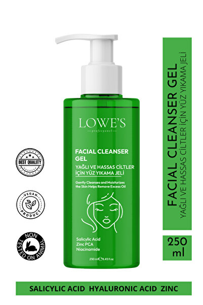 Lowes Facial Cleanser Gel – Yağlı ve Hassas Ciltler İçin Yüz Temizleme Jeli 250 ml