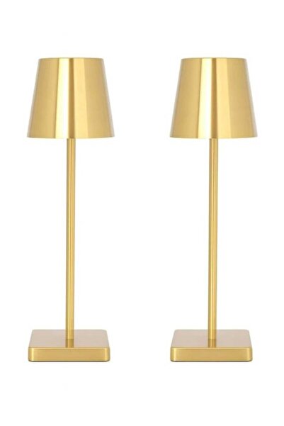 Echo Soul SET 2x Rechargeable LED Touch Table Lamp Q-LED46, 5W, 2600mAh Battery, Aluminum, IP20, Gold