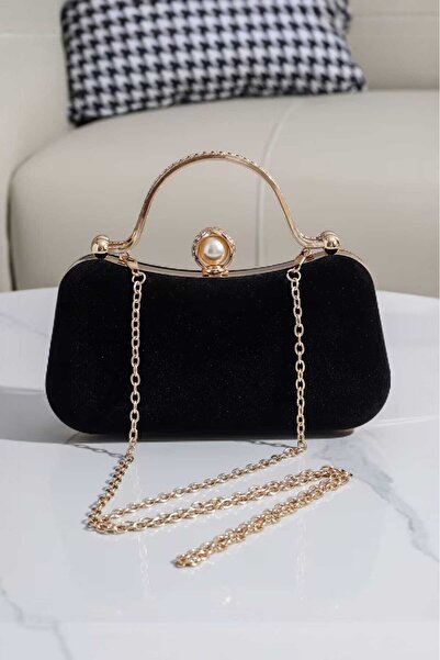 GUİZA Geantă pentru rochie de seară din catifea de mătase pentru femei Rochie...