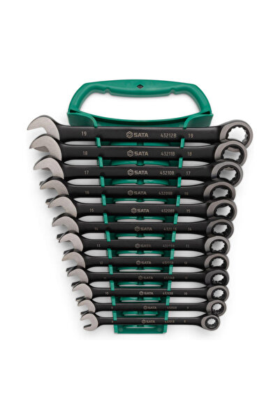 SATA set de chei combinate cu clichet, 8-19 mm, 12 bucăți