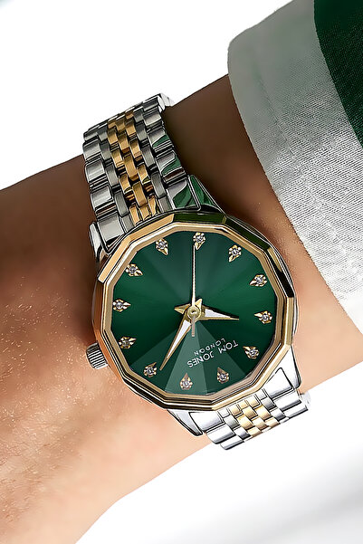 Tom Jones ساعة يد نسائية مقاومة للماء 3 ATM - حبل فولاذي وسوار GTJB2008C3