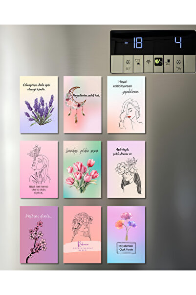 Renkia Studio 9 ADET Motivasyonel Sözlü Dekoratif Magnet Seti – İlham Veren B...