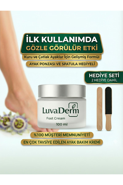 Luva Derm LuvaDerm Ayak Çatlak Bakım Kremi,Ayak Bakımı,Ayak Kokusu (Ponza ve ...