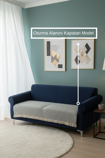 DOGO HOME Naturalux Cotton Bohemian Sofa Covering the Seating Area Sofa Bed A...