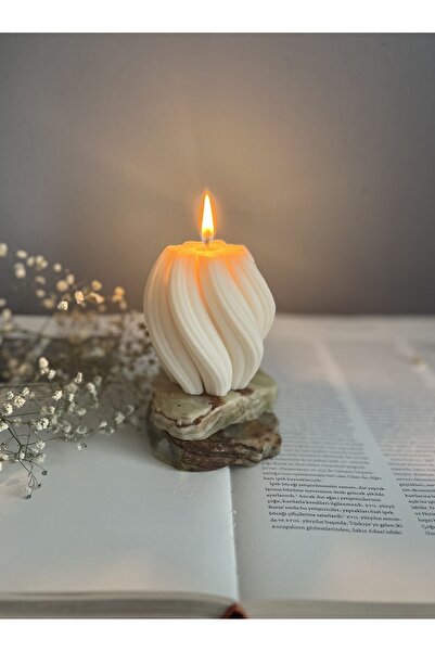 le trefle Doğal Soya Mumla Hazırlanmış Burgu Sütun Mum, Vegan,mum Ve Kandil