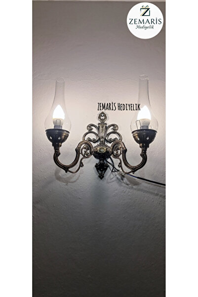 ZEM ARİS HEDİYELİK Handmade Gas Lamp Double Sconce