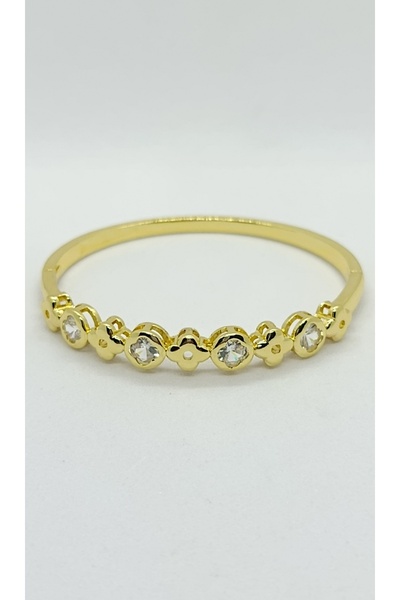 ndjewelry فلورا شاين – أصفاد ذهبية بتفاصيل الزهور والأحجار