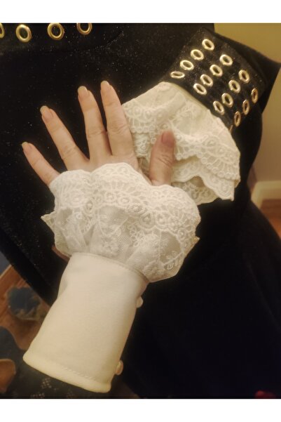 vintageX Krem rengi gömlek görünümlü uzatıcı kolluk