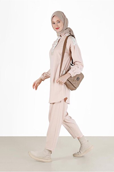 Alvina بنطلون مزدوج مطبوع عليه نصفريق 42264