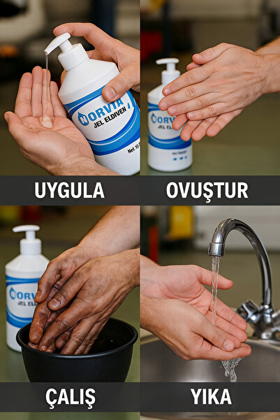 MEDUSHOP NORVIA 2 Adet Jel Eldiven – Yağ, Kir ve Pas Koruyucu El Jeli | 4 Saa...