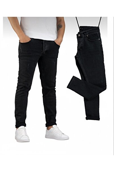 moda biz Men's Black Slim Fit Lycra Laser Jeans