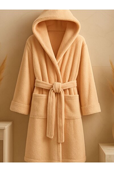 OEM Hooded, fluffy, cocolino bathrobe Capucino size XL