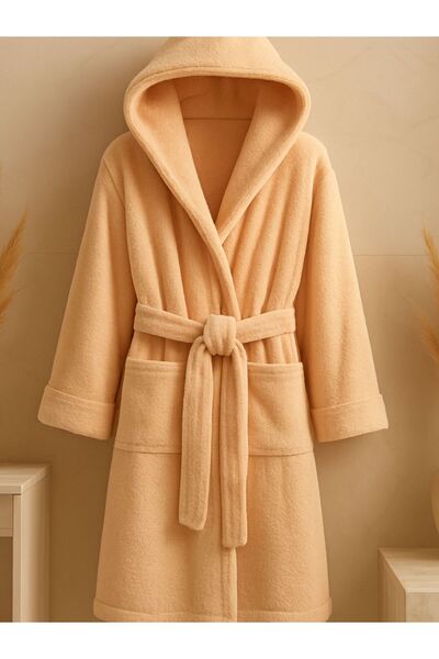 OEM Hooded fluffy cocolino bathrobe Cappuccino size M/L