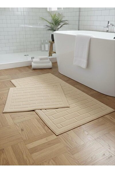 Thalia Home 100% Cotton Tufting Water Absorbent Soft Textured Bath Mat Set, Bathroom Carpet Set of 2 60X100 - 50X60