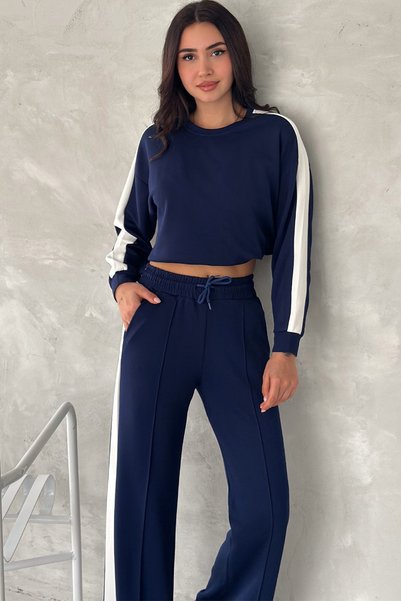 fiolin Set trening din material modal cu dungi laterale