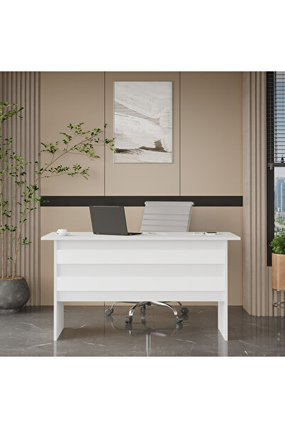Yurupa Bega A 140cm Ofis Çalışma Masası Beyaz BEG1-W