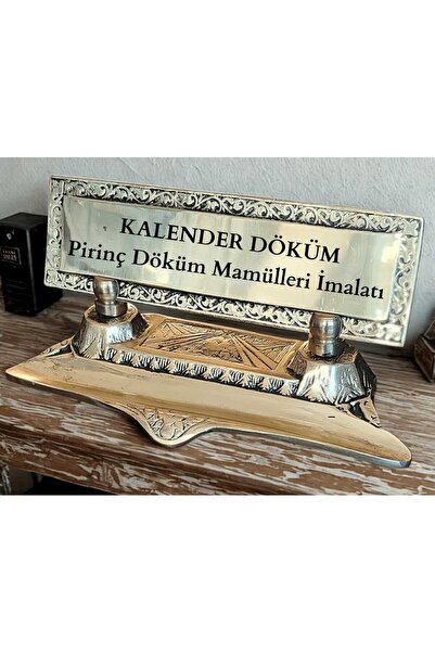 Kalender Döküm PİRİNÇ MASAÜSTÜ İSİMLİK KALEMLİKLİ