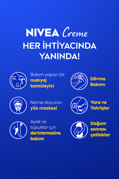 NIVEA Nemlendirici Creme 250ml, Yoğun Nemlendirici, Bakım Yapan Koruma,Eucerit, Yumuşak Cilt, El Yüz Vücut