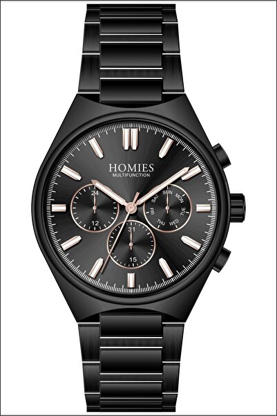 Homies ساعة يد نشطة للرجال بلون فضي وداخل أزرق + هدية سوار