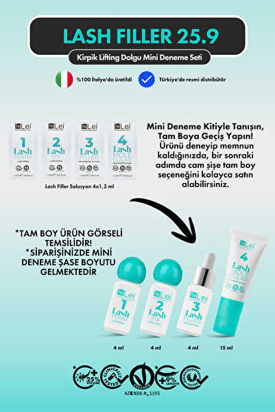 İnLei Lash Filler 25.9 Kirpik Lifting Mini Deneme Kiti 4x1,2 ml