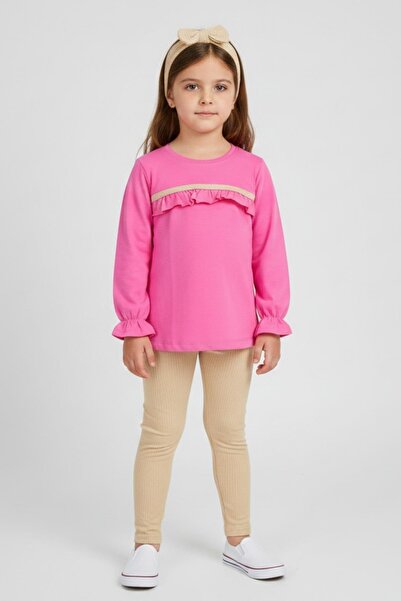 NEWKİDS Bandana rukav Naborano Sezonsko Set za devojčice u roze boji