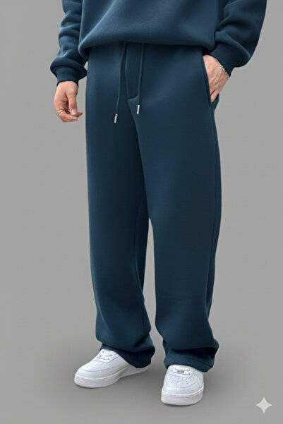 NİCE Unisex 3 Thread Thick Winter Fleece Lined Baggy Sweatpants | Oversized Relaxed Fit Regular Waist Jogger