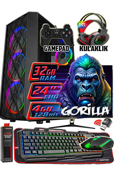 WARBOX GORİLLA 24" Monitör Xeon X5650 32gb Ram 256gb Ssd 250gb HDD R7 240-4gb...