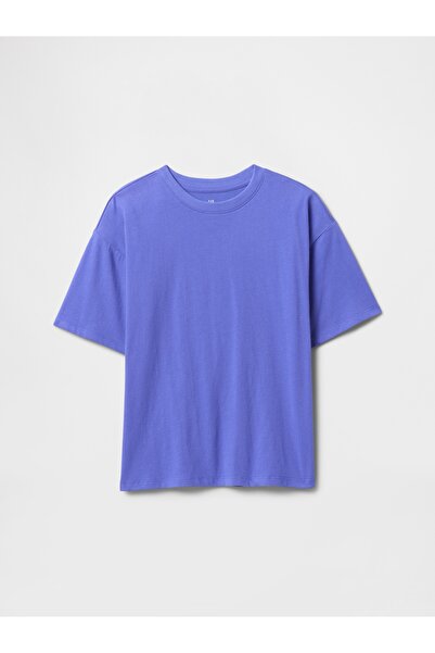 GAP Erkek Çocuk Mor Relaxed Original T-Shirt