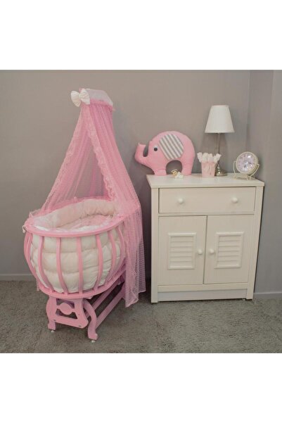 Tommybaby Sepet Beşik Ahşap Beşik Uyku Setli Doğal Ahşap Beşik bambu00