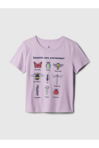 GAP Erkek Bebek Lila Mix and Match Grafikli T-Shirt