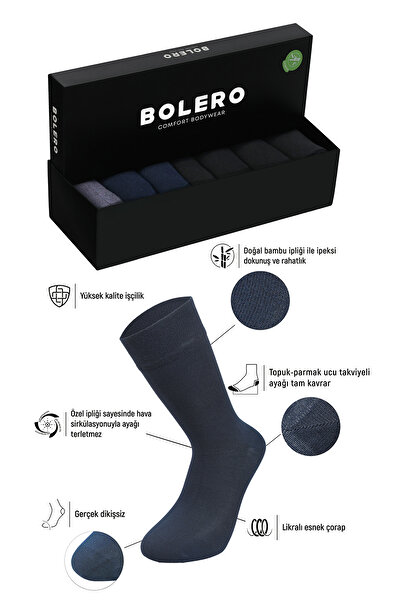 Bolero 7'li Premium Dikişsiz Erkek Bambu Çorap