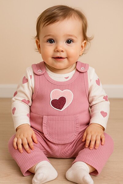 Toy Rabbit Baby Girl Romper Set with Ribbed Snap Fastener 2-Piece Jumpsuit Set – Snapsuit and Jumpsuit| 3-6-9Monthly