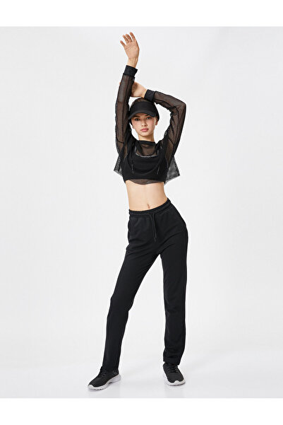 Koton Jogginghose mit geradem Bein und Spitzentasche an der Taille