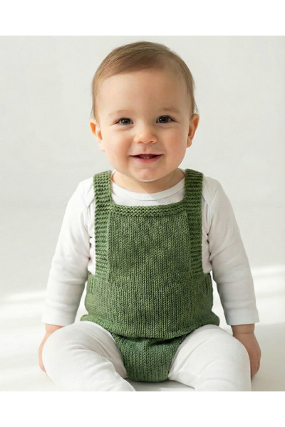 anna sofie Yeni Ürün Bebek Salopet Örgü Tulum/Ahşap Düğme Detaylı