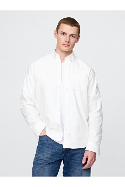 GAP Erkek Beyaz Standart Fit Oxford Gömlek