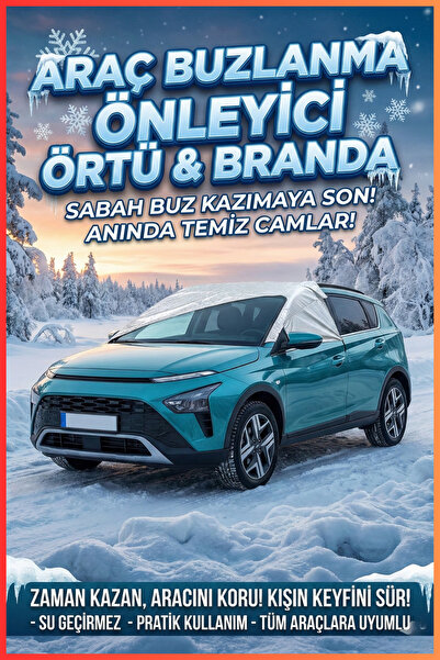 figiza Araç Buzlanma Önleyici Örtü Branda Buz Kar Güneş Koruyucu Yarım Branda...