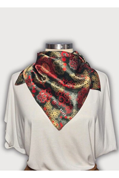 POZİTİF MRK YENİ YIL KIRMIZI YEŞİL FULAR KAR TANESİ DESENLİ HEDİYELİK