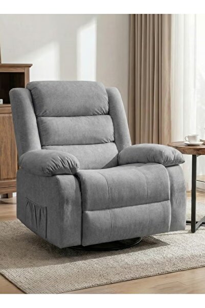 ESMART Luxury Large Swivel Rocking Recliner Fabric Chair - Lazy Boy Chair wit...