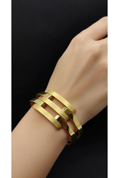 kuyumcu nurettin 15 gr (GRAM) Üç Sıralı Kaburga Kelepçe 14 Ayar Altın